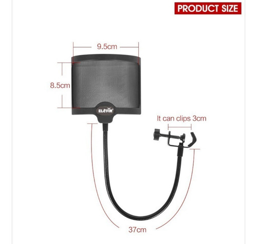 Soporte Para Micrófono Brazo + Filtro Antipop Redondo Elefir