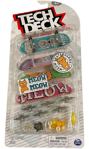 Imagen 1 de 3 de Skate Para Dedos - Pack Por 4 - Meow - Tech Deck