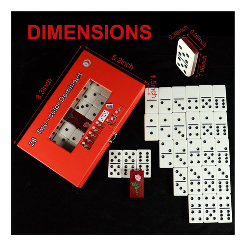 Idtq Double Six Dominoes, 28 Juegos De Color De Color De De