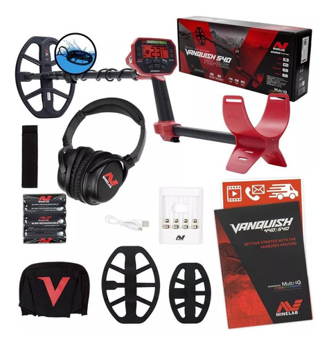 Detector De Metais Minelab Vanquish 540 Pro Pack Cor Preto-Vermelho