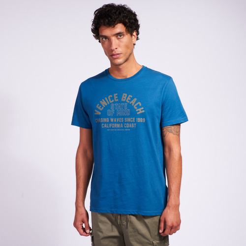 Remera Hombre Kevingston Florida Estampada Azul Claro