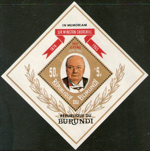 Burundi Bloc 2° Aniv. Muerte Sir Winston Churchill Año 1967 