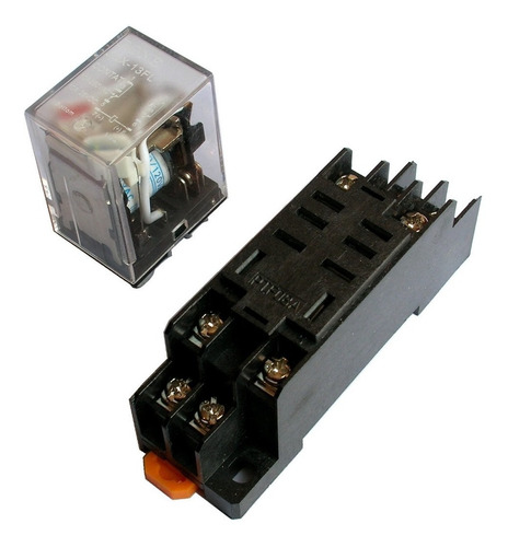 4 Pzs Relevador Encapsulado Jqx-13fl 10a 127vca Base Ptf08a