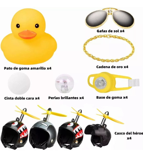 4pcs Patito Amarillo Con Casco De Altavoz De Coche Y Bicicle