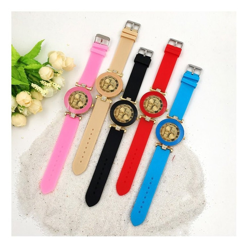 Relógio Femenino Casual Chic Dourado Strass Luxo Barato Ch
