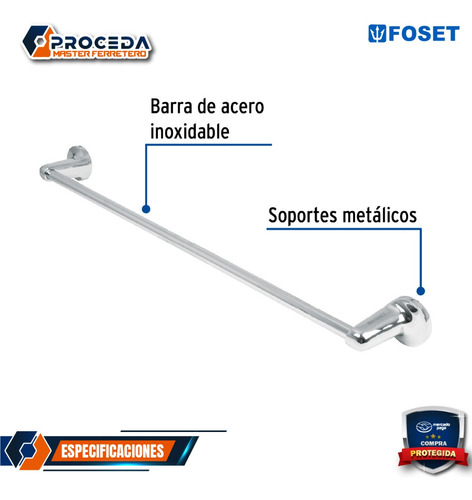 Toallero Con Barra De Acero Inoxidable, Foset 49405