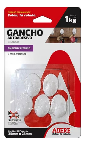 Percha Gancho Autoadhesivo 1kg Adere Excelente Calidad