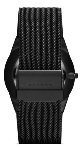 Reloj pulsera Skagen Melbye con correa de acero inoxidable color negro - fondo midnight