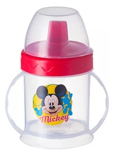 Copo Kids Disney Mickey Mouse Rostinho Vermelho 220ml Cor Transparente