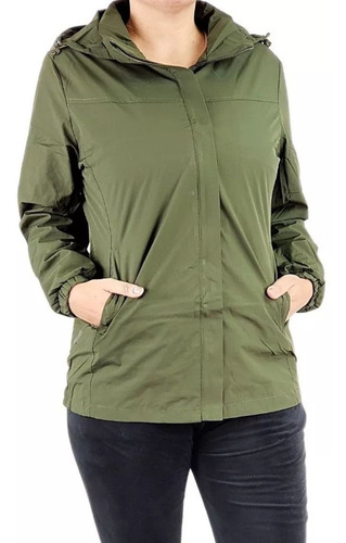 Cortaviento Mujer Parka Liviana Premium Chaqueta Gorro Impermeable