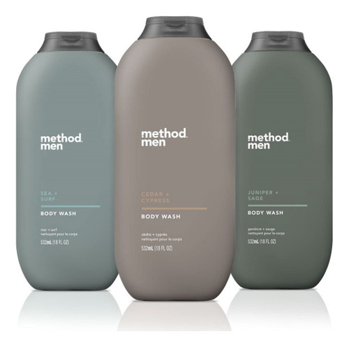 Method Gel De Baño Para Hombre, Paquete De 3 Unidades 18 Oz