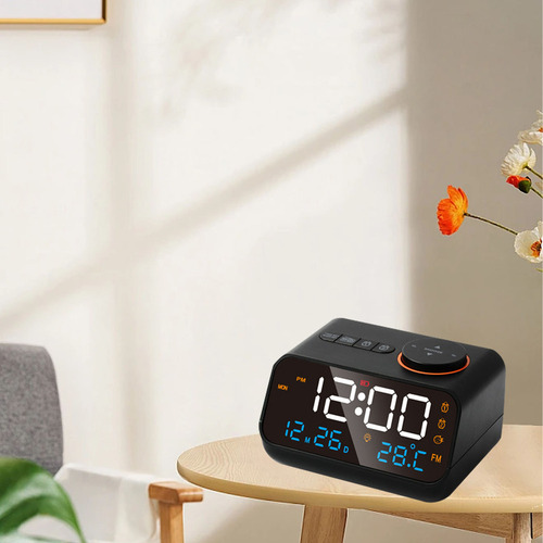 Radio Despertador Sincronización Música Led Recargable