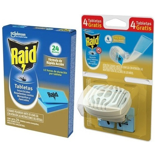 Aparato P/tabletas Contra Mosquitos Sin Cable Raid + Tableta