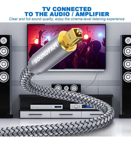 Cable De Audio Óptico Digital Cable Toslink Chapado D...