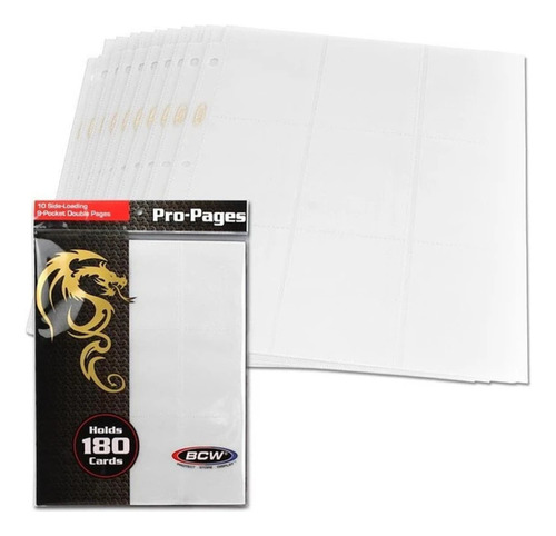 Pack Hojas Carpeta Bcw Gaming Sideloading 18-pocket Pro Page