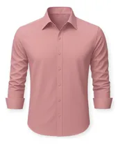 Comprar Camisa Social Manga Longa Masculina Slim Lisa Blusa Longa 