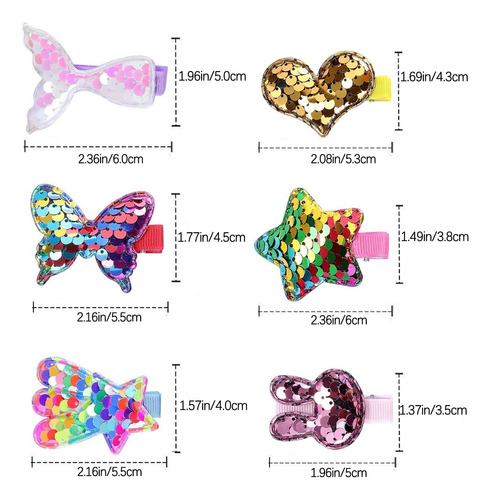 Clips De Cabello Zanwell Para Niñas, 12 Piezas Brillantes Cl