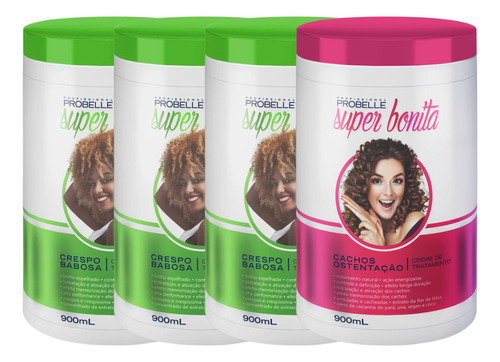 Kit 3x Creme Babosa + 1x Creme Ostentação Super Bonita