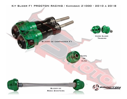 Kit Slider F1 Procton Racing - Kawasaki Z1000 - 4 Peças