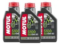 Comprar Kit Oleo Motul 5100 4t 15w50 Semissintético C\u002F3 Litros Motul