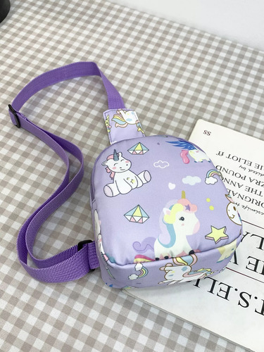 Bolso D Niñas Bandolera Adorable Mini Estampado De Unicornio