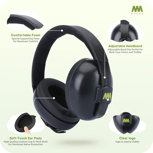 Noise Cancelling Headphones Mumba Baby Earmuffs 3-24+ Months
