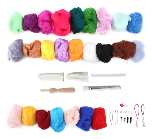 Felting Materials, Kit De Lana Para Roving, 25 Colores, Para