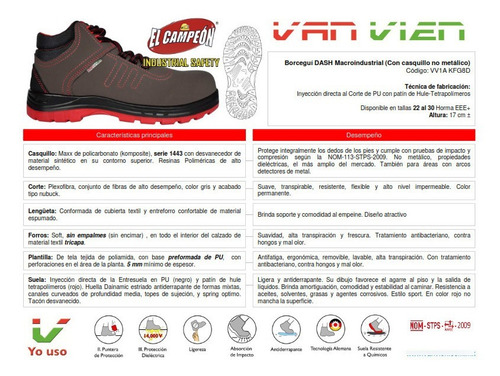 Imagen 8 de 8 de Van Vien Botas Piel Industriales Seguridad Trabajo Rudo Casq