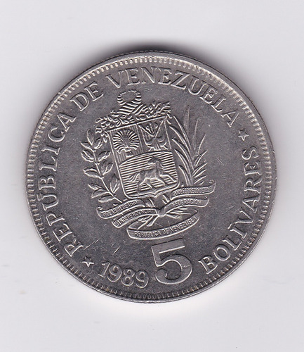 Ltc203. Venezuela, 5 Bolivares De 1989.