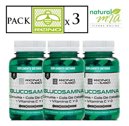 Glucosamina Reino - Pack X 3- Articulaciones Músculos Huesos