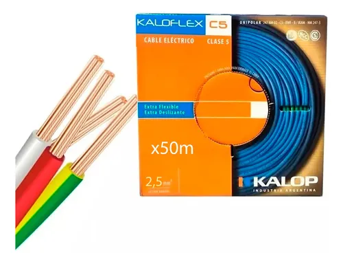 comprar Cable Unipolar Kalop Normalizado 2.5mm X50 Metros C5