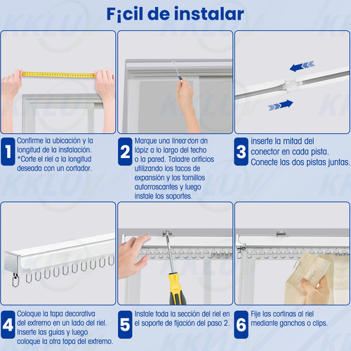 Riel De Cortina Ajustable Barra De Cortina A Maximo 1.5m