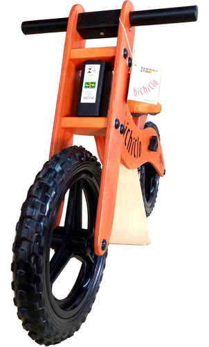Imagem 3 de 4 de Bicicleta Infantil De Madeira Aro 12 - Bichiclo Laranja