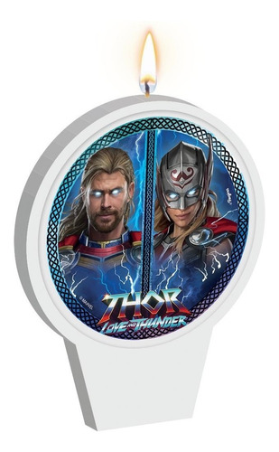 Vela Thor: Amor E Trovão - Para Bolo, Aniversário E Festa