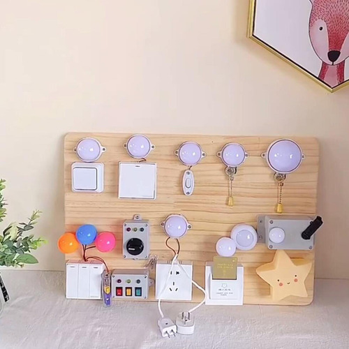 Luz Led Montessori Busy Board Material Para Niños Pequeños