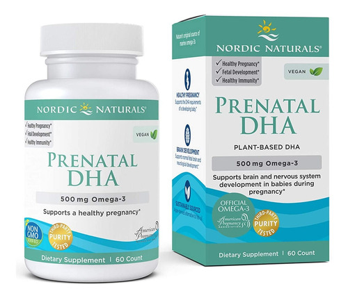 Nordic Naturals Vegan Prenatal Dha, Sin Sabor, 500 Mg De Dha