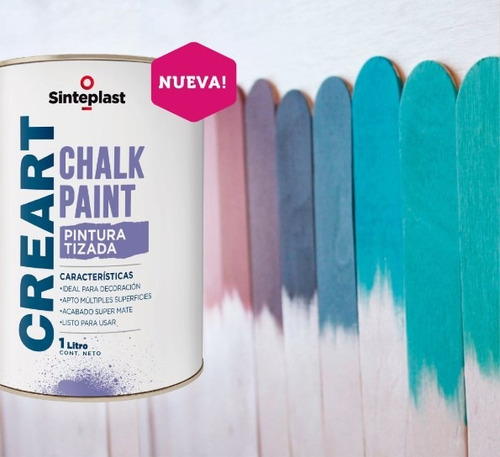 Chalk Paint Pintura Tizada Decorativa 1lt Blanco Glaciar