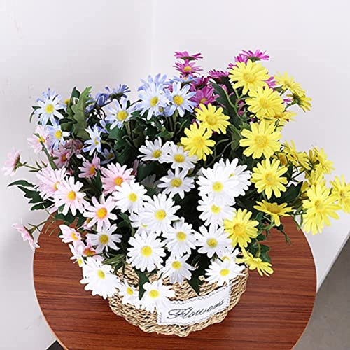 Gumolutin 2 Pcs Ramo De Flores De Margaritas De Seda Artific
