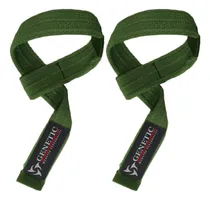 Comprar Cintas Agarres Powerlifting Straps Potencia Gimnasio Genetic Color Verde Militar