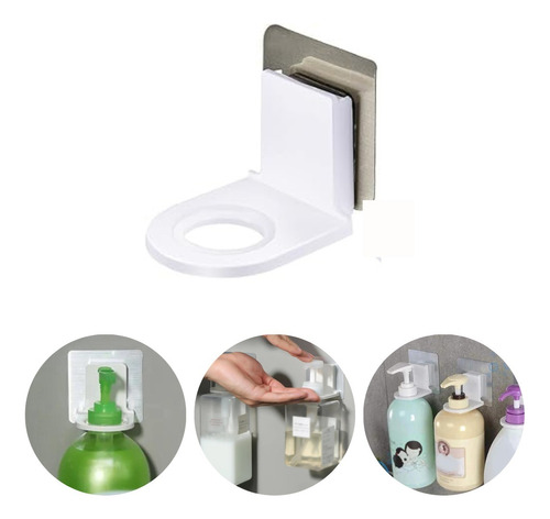 Soporte Adhesivo Para Dispenser Shampoo Cremas Jabón Pack X2