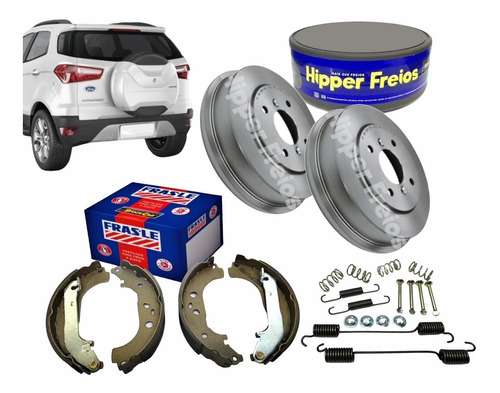 Kit Tambor Sapatas E Molas Freio Ecosport 2013 A 2019