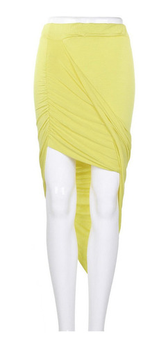 Lady Girl Wrap Draped Corte Oi Baixo Assimétrico Cintura Alt