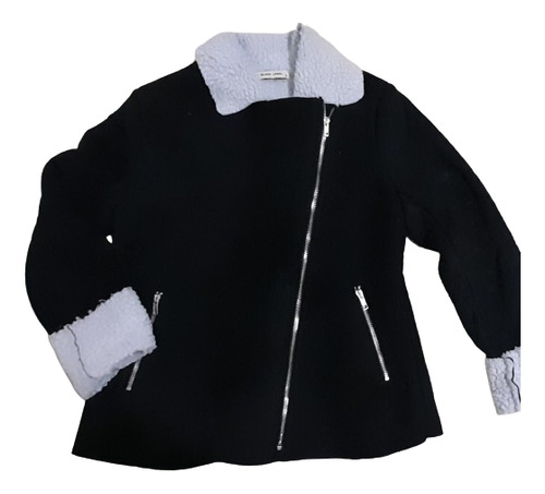 Campera De Piel Blanca Ultima Moda Negra