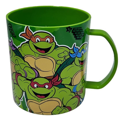 Taza Inafntil Plastica Tortuga Ninja 340ml Color Verde