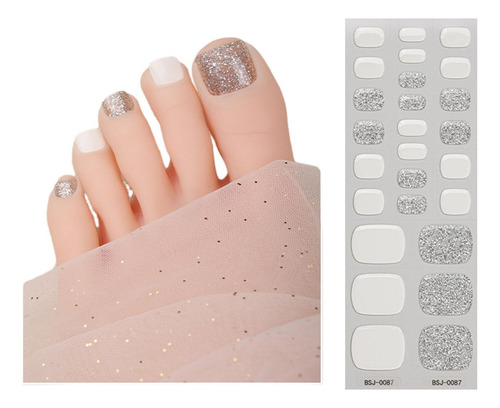 Calcomanías Para Uñas De Los Pies De Gel Semicuradas