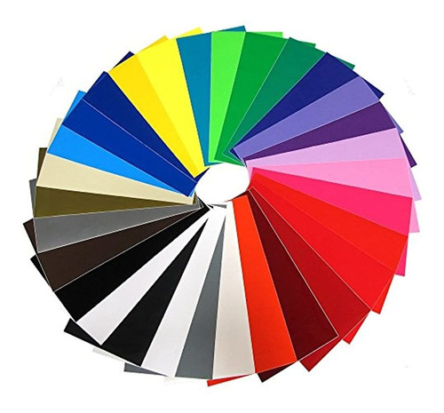 colores surtidos 30 colores Juego de 30 Hojas de Vinilo Autoadhesivas Permanentes de vinilo de 30,5 x 30,5 cm 