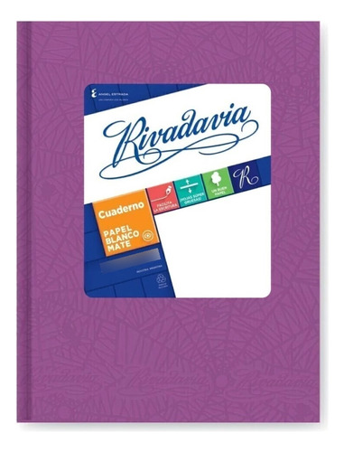 Cuaderno  Rivadavia 50 Hojas Lila Rayado 16x21 Cm
