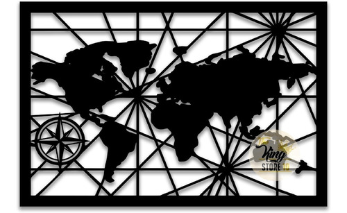 Cuadro Mapa Mundo Corte Laser Madera Mdf The King Store 10