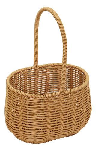 Cesta De Flores Portátil Con Asa Tejida De Polipropileno Y R