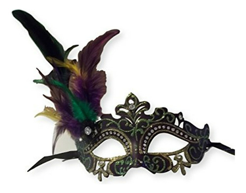 Máscara Veneciana Princesa Mardi Gras Púrpura Ver.